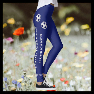 CHOOSE YOUR COLOR Soccer Team Leggings with Name