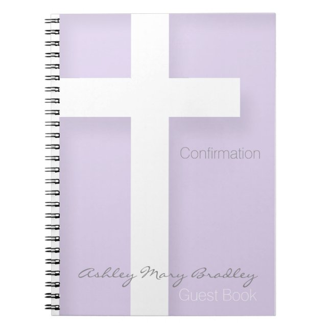 Choose your colour 1 Modern Confirmation Guest Boo Spiral Notebook (Front)