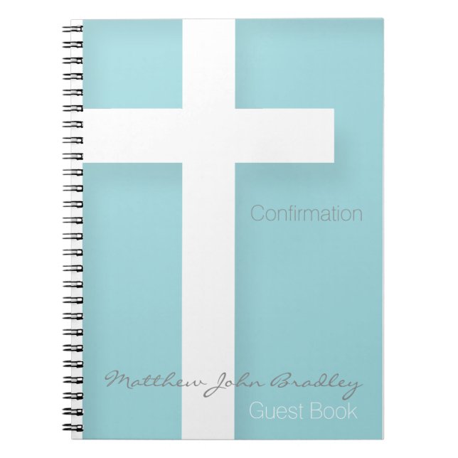 Choose your colour 2 Modern Confirmation Guest Boo Spiral Notebook (Front)