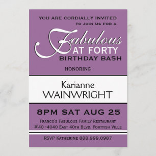 Choose Your Colour 40th Birthday Party Type Invitation