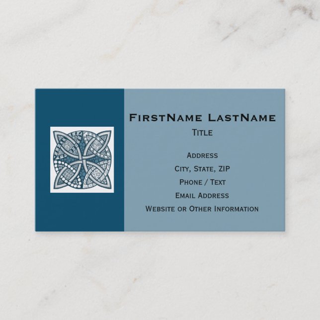 Choose Your Colour Celtic Knot Decorative Pattern  Business Card (Front)