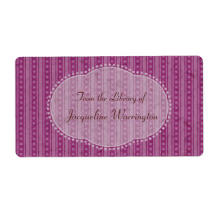 Choose Your Colour Dainty Stripes Book Plate Label