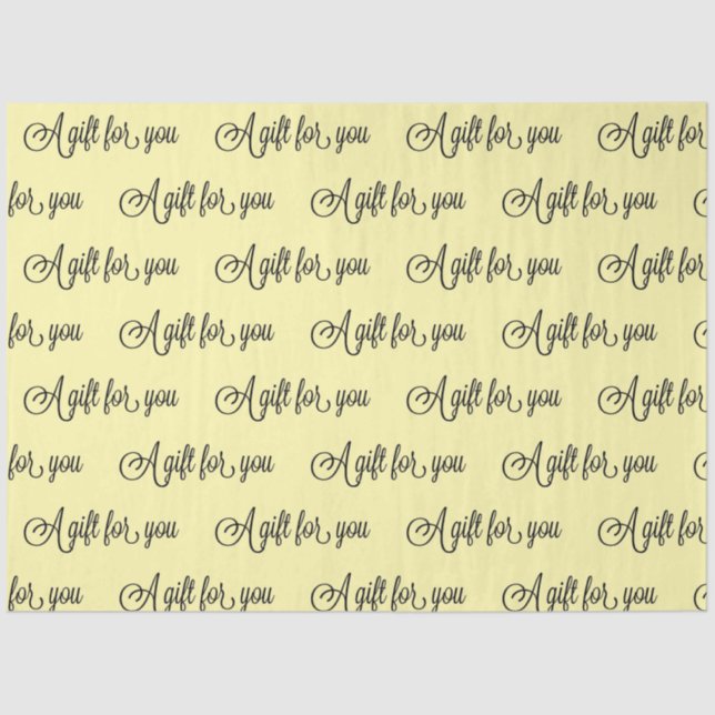 Choose Your Colour Fancy Calligraphy Gift  Tissue Paper (Front)