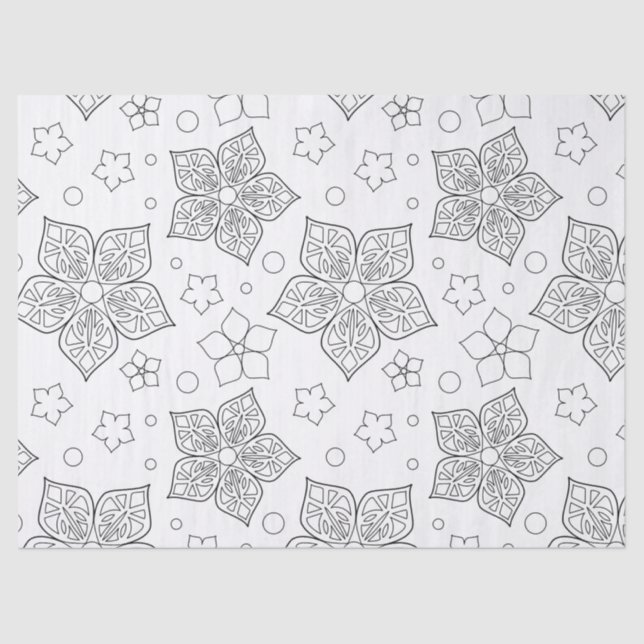 Choose your colour Floral pattern Tissue Paper (Front)