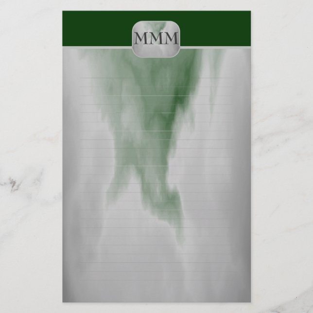 Choose Your Colour Monogram Fine Lined Stationery (Front)
