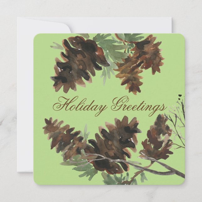 Choose Your Colour Pine Cones Square Card (Front)