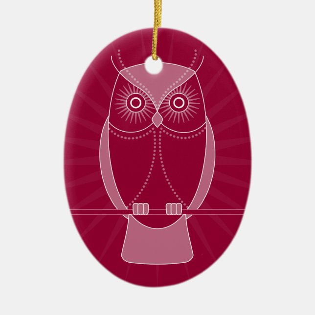 Choose Your Colour Wise Old Owl Ornament (Front)