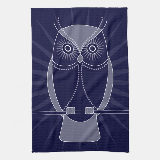 Choose Your Colour Wise Old Owls Kitchen Towel (Vertical)