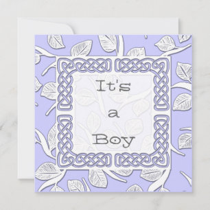 Choose Your Colour Woven Border Baby Announcement