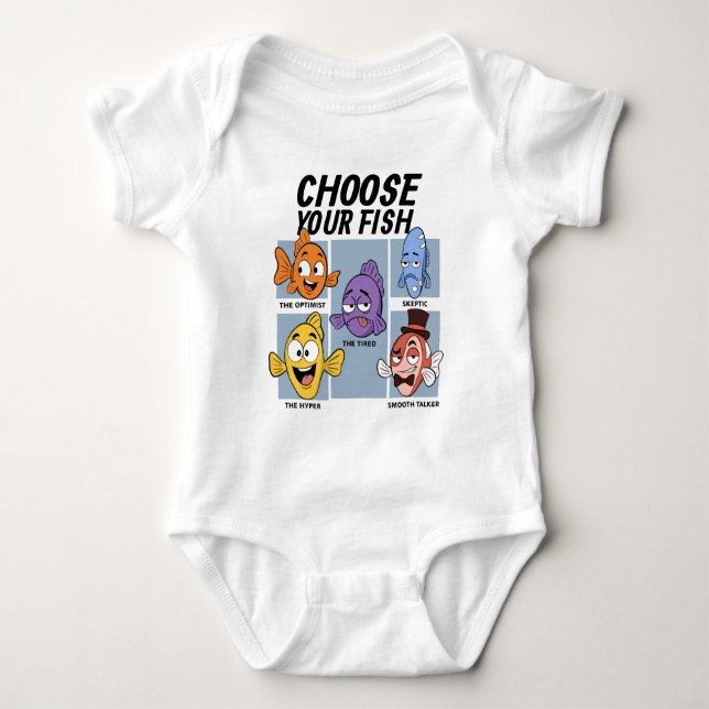 Choose Your Fish Funny Fish Baby Bodysuit (Front)