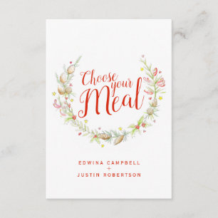 Choose your meal Christmas meal options enclosure Card