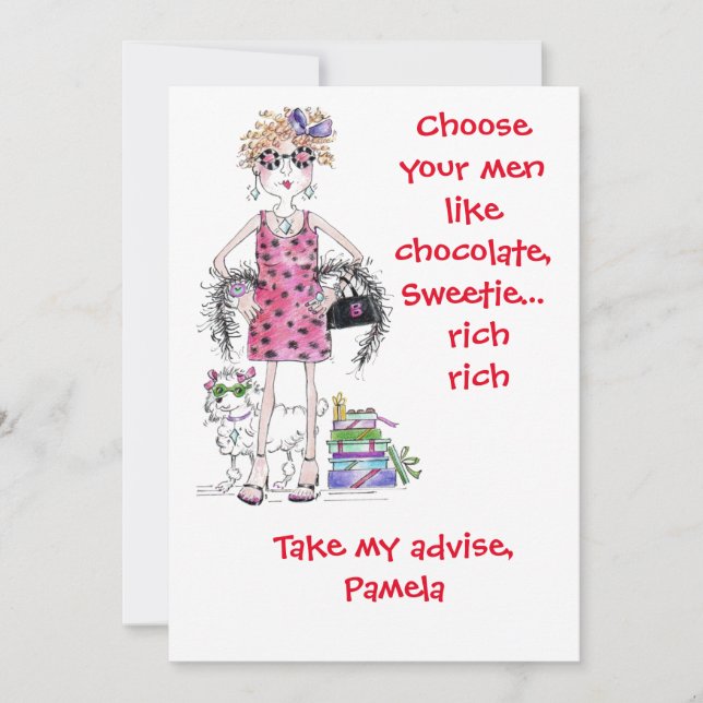 Choose Your Men Witty Advise Watercolor Drawing Holiday Card (Front)
