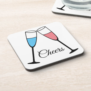 Choose Your Own Color - Fun Champagne Glass Cheers Coaster