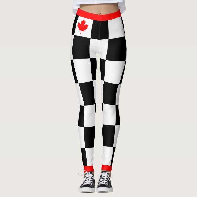 Choose your Own Colour Canadian Maple Chequered Leggings (Front)