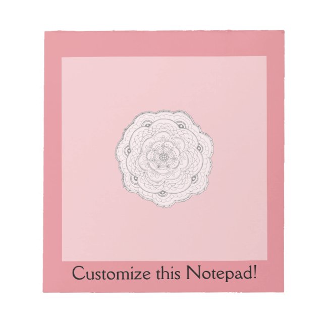 Choose Your Own Colour Lace Doily Flower Notepad (Front)