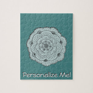 Choose Your Own Colour Lacy Crochet Look Flower Jigsaw Puzzle