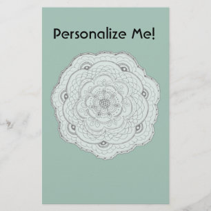 Choose Your Own Colour Lacy Crochet Look Flower Stationery