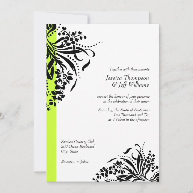 Choose Your Own Colour Wedding Invitations (Front)