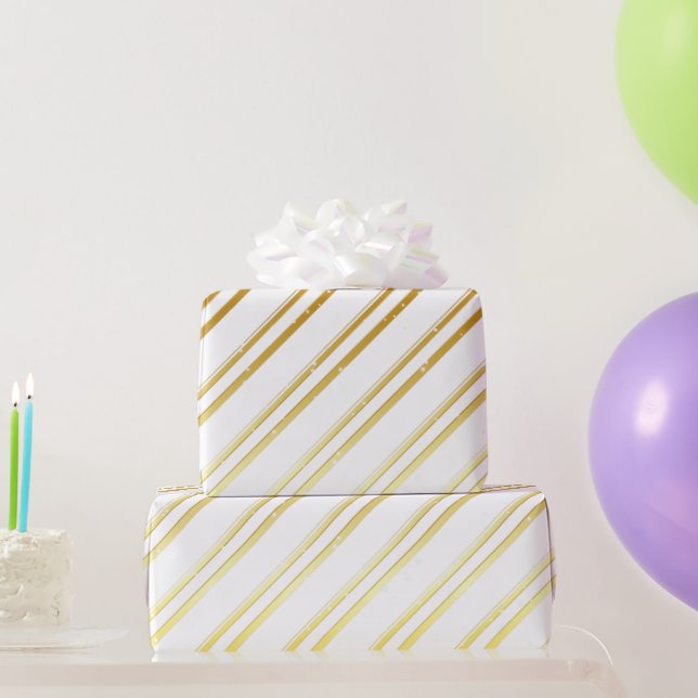 Choose Your Own Colour with Gold Stripes Wrapping Paper (Party Gifts)