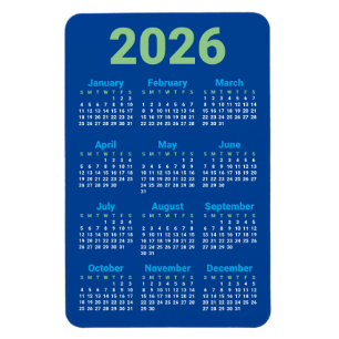 Choose your own colours   2026 Calendar Magnet
