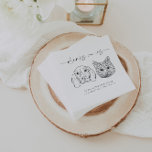 CHOOSE YOUR PETS Wedding Cat   Dog Drinks On Us Napkin<br><div class="desc">CHOOSE FROM OVER 100 DOGS: Chesapeake Bay Retriever, German Shepherd, American Foxhound, Belgian Malinois, Akita, Irish Setter, Basenji, Rat Terrier, Staffordshire Bull Terrier, Wire-Haired Dachshund, Bullmastiff, Hungarian Vizsla, Boston Terrier, Welsh Corgi, Labrador Puppy, Schipperke, Shepsky, English Bulldog Terrier, Brittany Spaniel, Scottish Terrier, Beauceron, Cane Corso, Rhodesian Ridgeback, Norwegian Elkhound, Lhasa...</div>