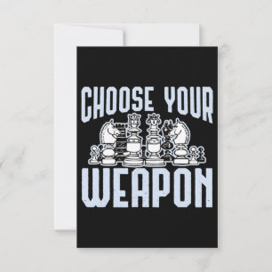 Choose Your Weapon Chess Pieces Gift Invitation
