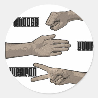 choose your weapon classic round sticker