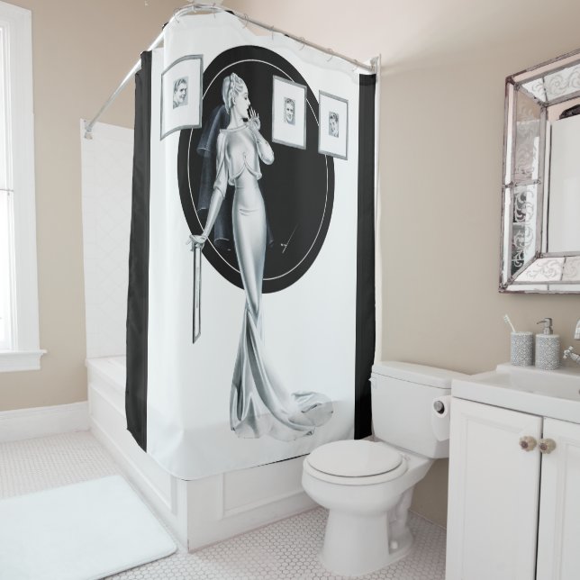Choosing Her Man by George Petty Shower Curtain (In Situ)