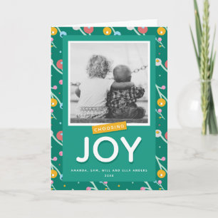 Choosing Joy Holiday Berries Custom Photo Card