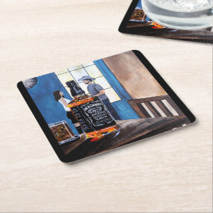 Choosing Texas Painting by Alfred Fox Square Paper Coaster