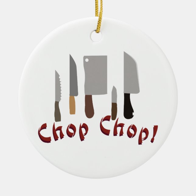 Chop Chop Ceramic Tree Decoration (Front)