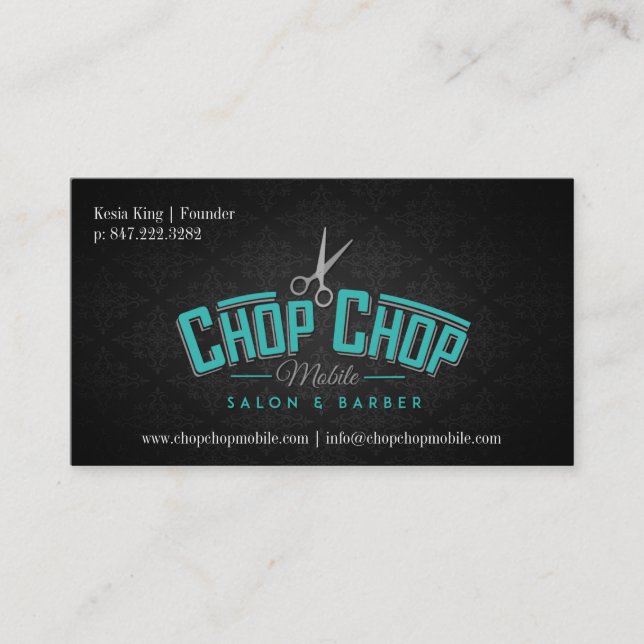 Chop Chop Mobile | Salon & Barber Business Card (Front)