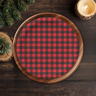 Chop Chop! Rustic Lumberjack Flannel Baby Shower Paper Plate