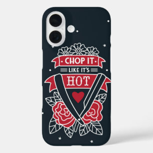 Chop It Like It’s Hot Retro Barber Tattoo Style iPhone 16 Case