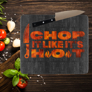 Chop it like it's hot, cool vurig design, zwart cutting board
