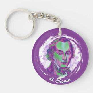 Chopin Aurora Portrait Quote Acrylic Keychain