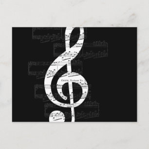 Chopin Opus 9 No 1 Treble Clef Romantic Nocturne Postcard