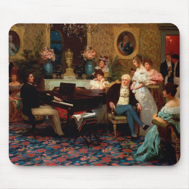 Chopin Playing the Piano Mouse Pad (Front)