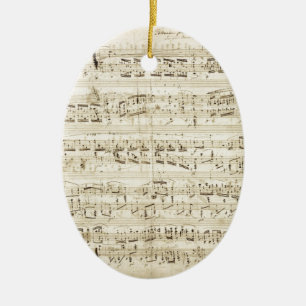 Chopin Sheet Music Ceramic Tree Decoration