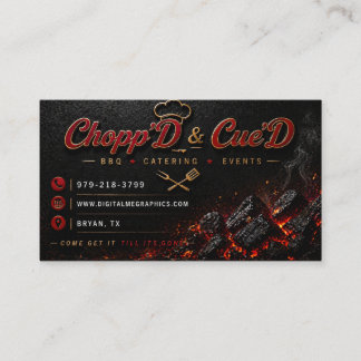 Chopp’D & Cue’D  Business Card Template