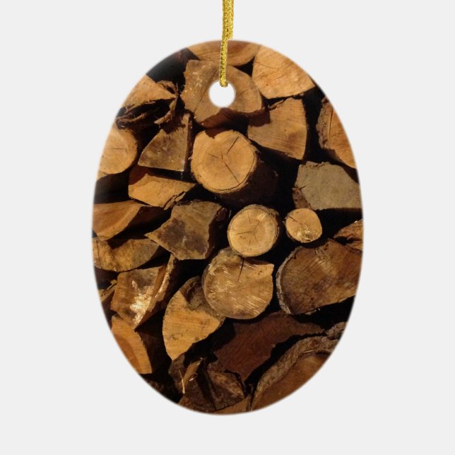 Chopped Fire Wood Ceramic Tree Decoration (Front)