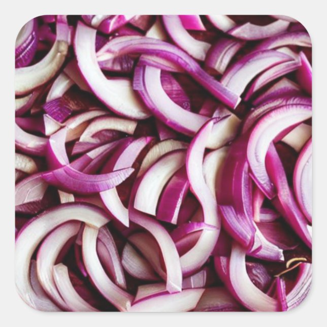 Chopped Red Onions Square Sticker (Front)