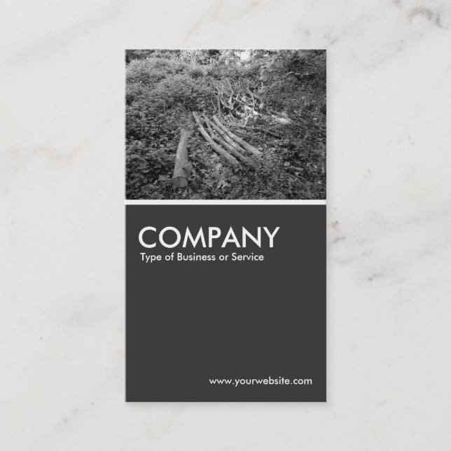 Chopped Up Tree - 80pc Grey Business Card (Front)