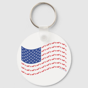 Chopper-Flag-Wave Key Ring