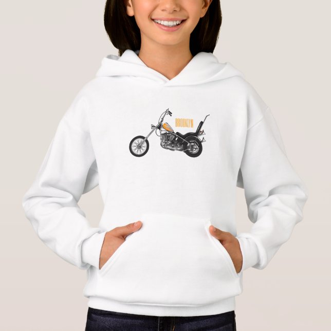 Chopper Motorcycle 1950 cartoon illustration (Front)