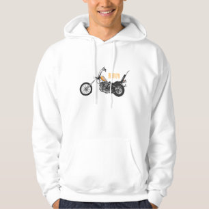 Chopper Motorcycle 1950 cartoon illustration Hoodie