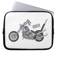Chopper Motorcycle 1950 cartoon illustration