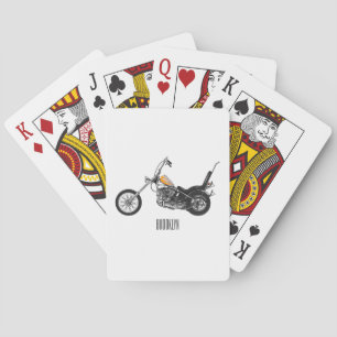 Chopper Motorcycle 1950 cartoon illustration Playing Cards
