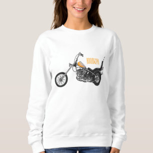 Chopper Motorcycle 1950 cartoon illustration Sweatshirt