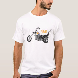 Chopper Motorcycle 1950 cartoon illustration T-Shirt